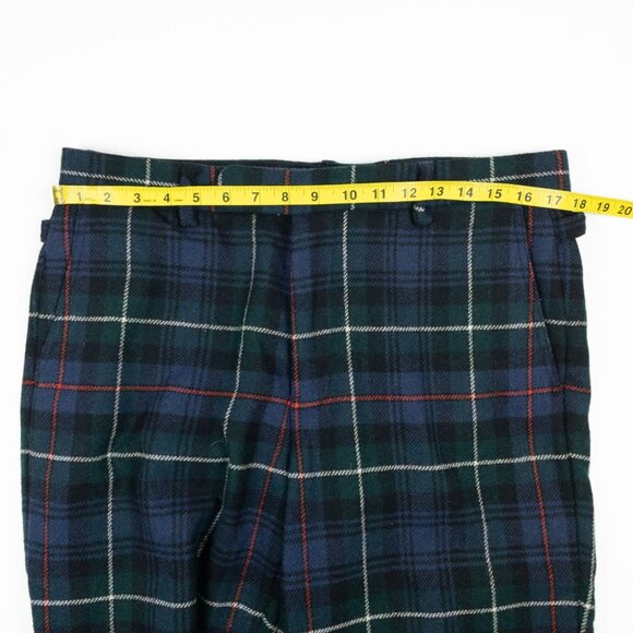 Ralph Lauren Rugby Plaid Wool Dress Pants Mens 34x29 Flat Front Preppy Tartan - Picture 12 of 14